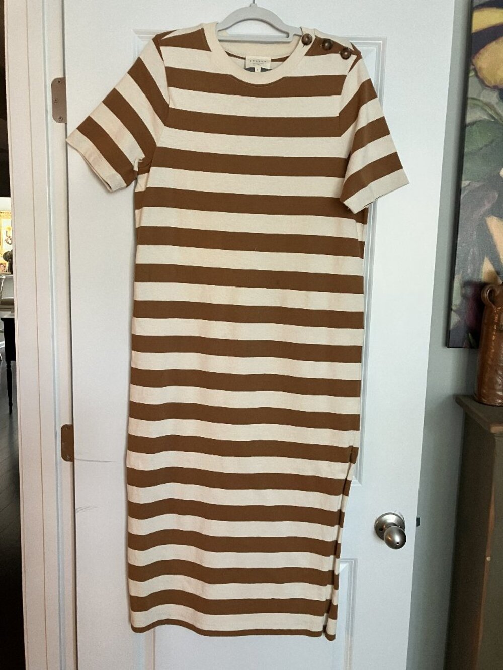 Sezane's Emy Dress in Camel, Size Large
